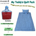 Phase 2 My Teddy's Quilt / Comforter Set with Toy Blue Single 140x210cm - SuperSaverAU - view 2