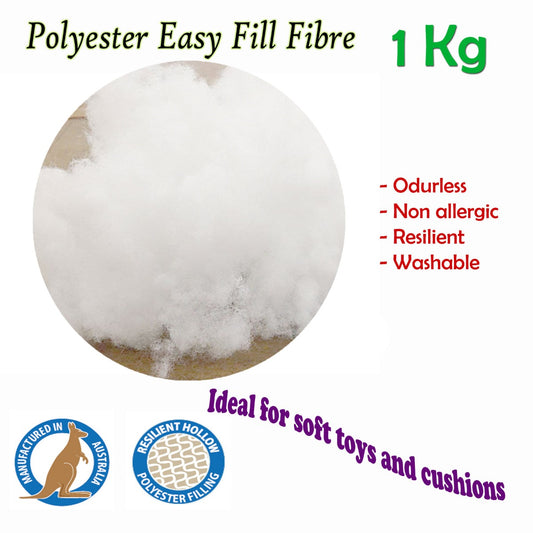 Easyrest Easy Fill Fibre 1kg Polyester Filling - Washable, Non-Allergic, Australia Made