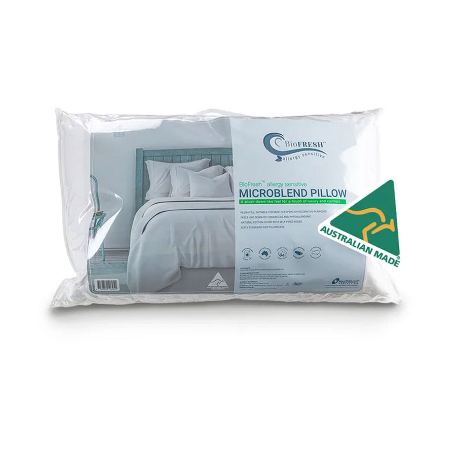 Easyrest BioFresh Allergy Sensitive Microblend Pillow 48 x 73 cm - Hypoallergenic, Cotton Cover - SuperSaverAU - view 1