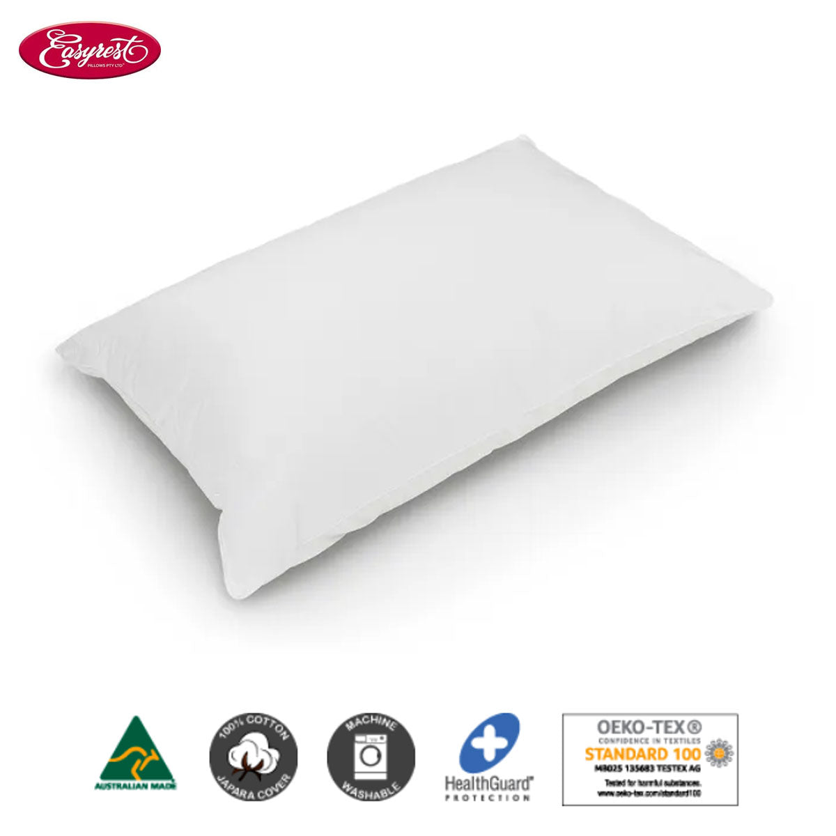 Easyrest BioFresh Allergy Sensitive Microblend Pillow 48 x 73 cm - Hypoallergenic, Cotton Cover - SuperSaverAU - view 3