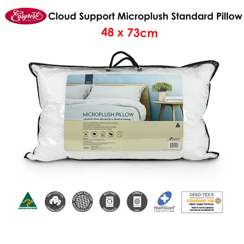 Easyrest Cloud Support Microplush Pillow 48 x 73 cm, Hypoallergenic Cotton Cover - SuperSaverAU - view 1