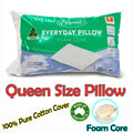 Easyrest Foam Cored Queen Sized Pillow - 100% Pure Cotton, Super Soft, Non-Allergenic - SuperSaverAU - view 2