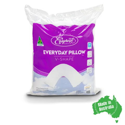 Easyrest Everyday V Pillow - Standard Size, Cotton Cover, Non-allergenic, Australian Made - SuperSaverAU - view 1