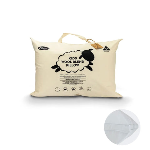 Easyrest Kids Wool Blend Standard Pillow 47x72+16cm with Lavender Infused Cotton Cover - SuperSaverAU - view 1