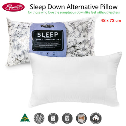 Easyrest Sleep Down Alternative Standard Pillow 48 x 73 cm, Cotton Sateen, Back Sleeper