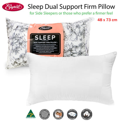 Easyrest Sleep Dual Support Firm Pillow 48 x 73 cm for Side Sleepers, Cotton Sateen