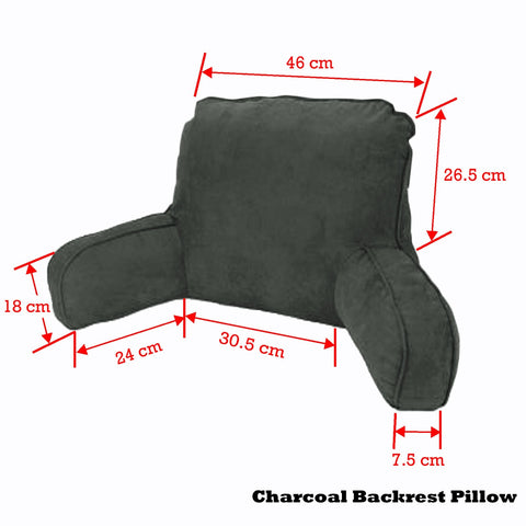 Easyrest Standard Backrest Pillow Charcoal - Soft Micro-Suede, All Ages - SuperSaverAU - view 2