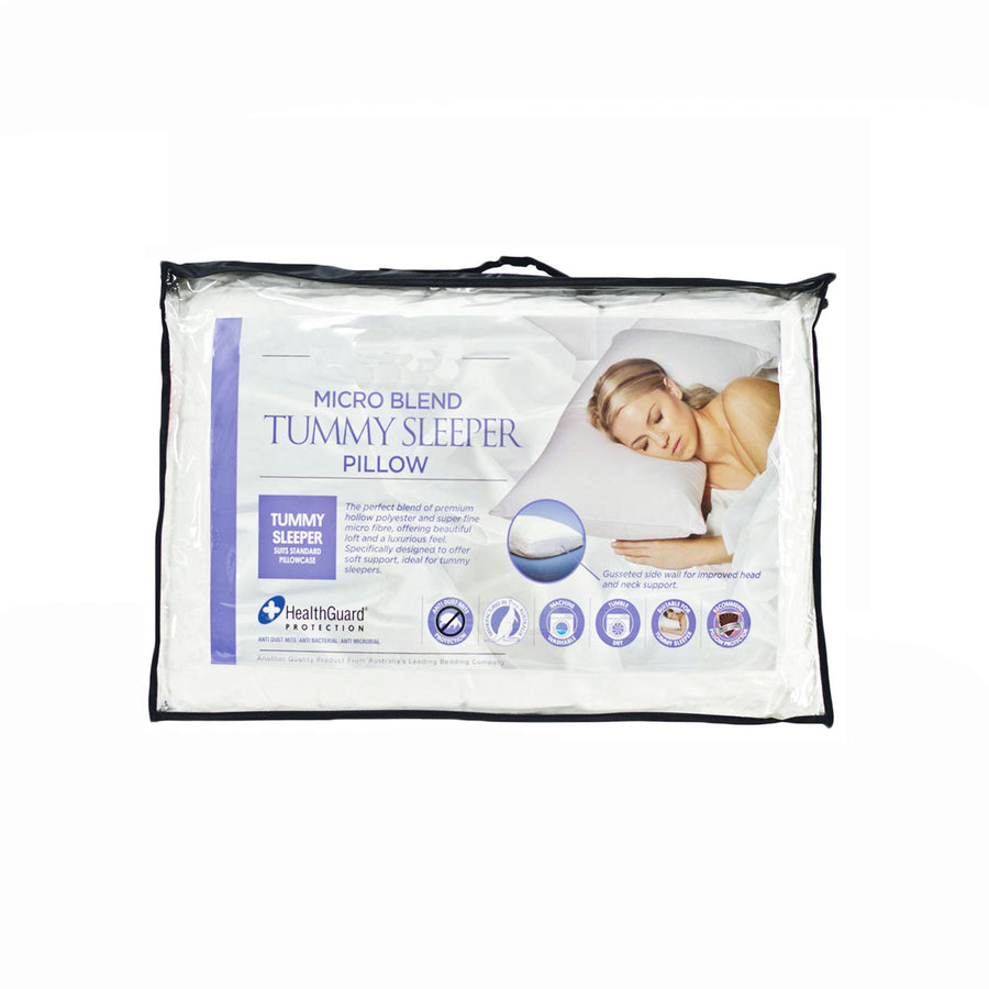 Easyrest Micro Blend Tummy Sleeper Pillow - 66cm x 41cm, Cotton Sateen, Anti Dust Mite - SuperSaverAU - view 1
