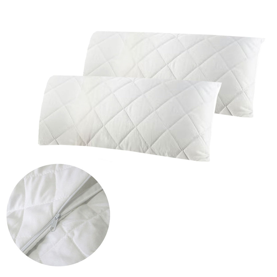 Easyrest King Quilted Pillow Protectors 52 x 92 cm - Durable, All Seasons, Zip Closure - SuperSaverAU - view 1
