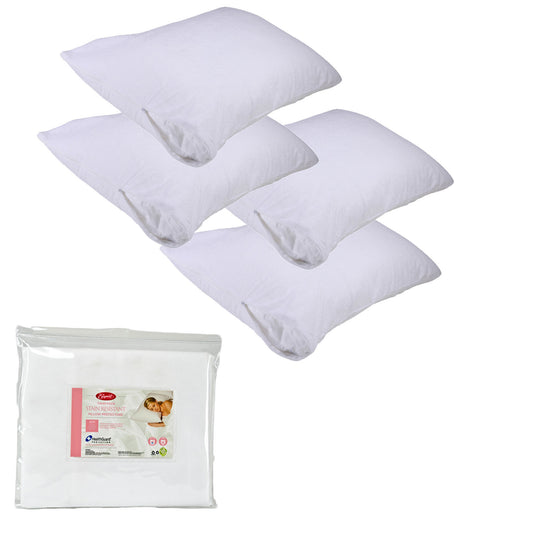 Easyrest Stain Resistant Pillow Protectors 4 Pack, 48 x 73cm, Non-Allergenic
