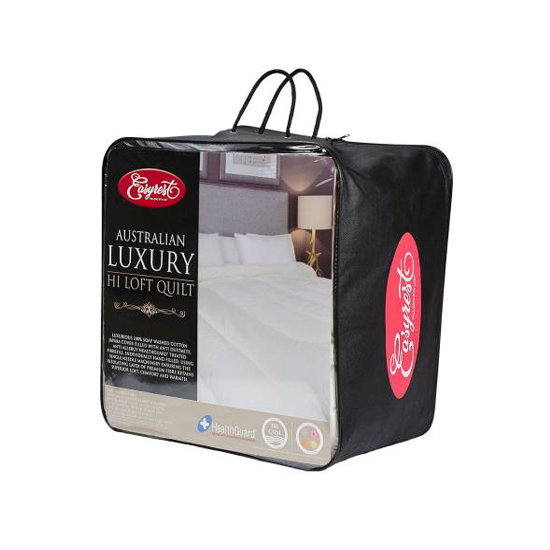 Easyrest 350GSM Luxury Hi Loft Quilt - Single, 100% Cotton, Anti Allergy, Solid Colour - SuperSaverAU - view 1