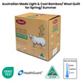 Easyrest Australian Made Light & Cool Bamboo / Wool Quilt for Spring/ Summer Queen - SuperSaverAU - view 3
