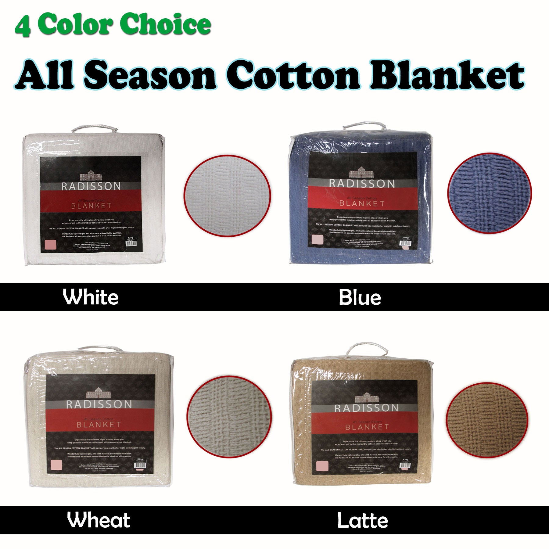 Radisson All Season Cotton Blanket Latte King - Soft, Multi-use, Machine Washable - SuperSaverAU - view 1
