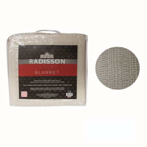 Radisson All Season Cotton Blanket Wheat Single - Soft, Multi-Use, Machine Washable - SuperSaverAU - view 1
