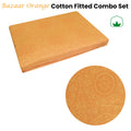 Bazaar Orange Cotton Fitted Combo Set Double - Mandala Circle Design, 100% Cotton - SuperSaverAU - view 2