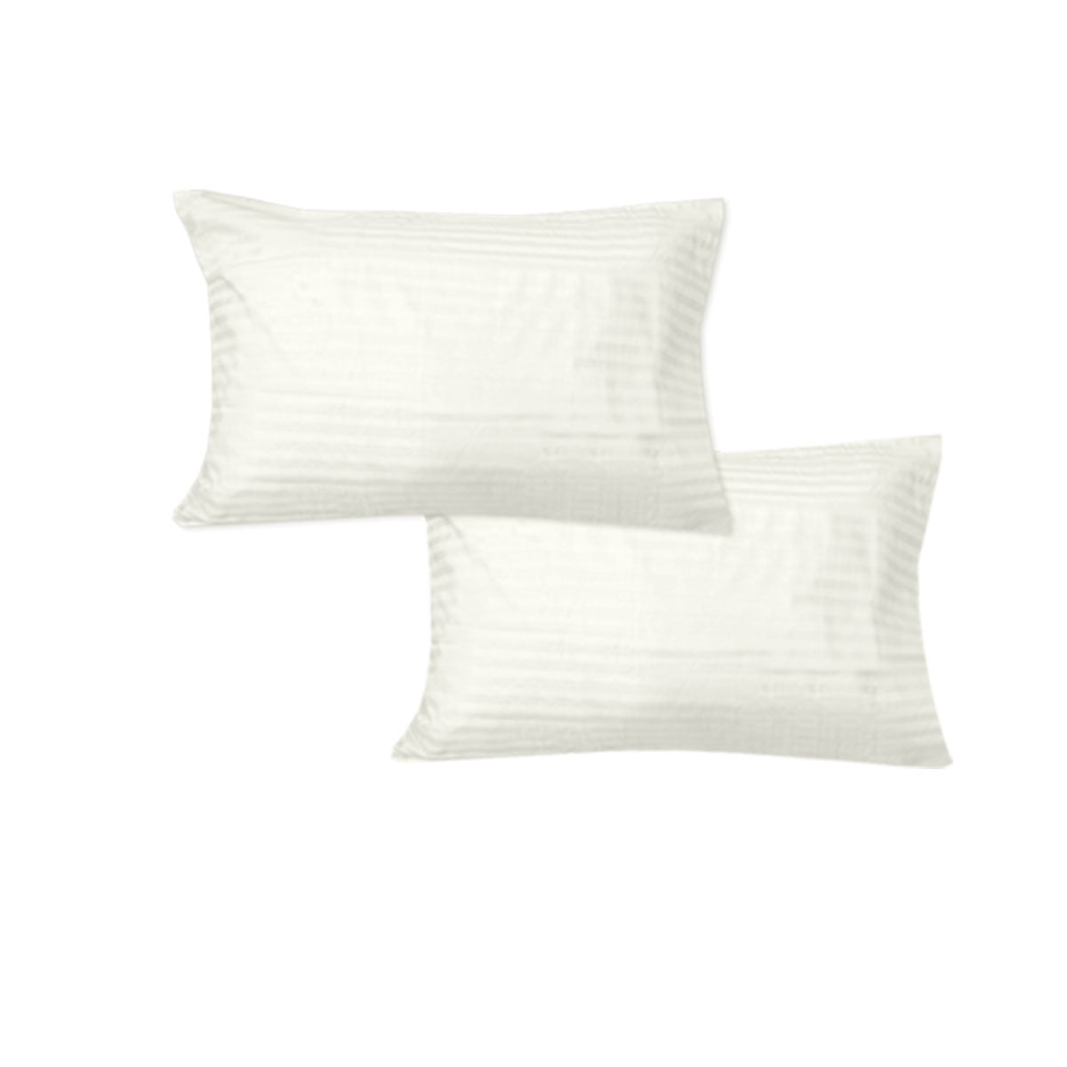 600TC Cotton Sateen No Flap Wide Self Striped Standard Pillowcases 48 x 74 cm - SuperSaverAU - view 1
