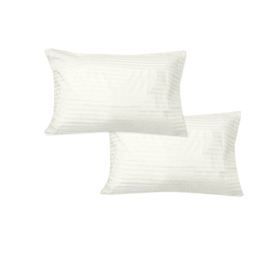 600TC Cotton Sateen No Flap Wide Self Striped Standard Pillowcases 48 x 74 cm - SuperSaverAU - view 1