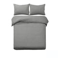 Designer Selection Ascot Embossed Microfiber Quilt Cover Set Grey Queen - SuperSaverAU - view 1