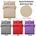 Designer Selection Ascot Embossed Microfiber Quilt Cover Set Latte King - SuperSaverAU - view 2