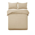 Designer Selection Ascot Embossed Microfiber Quilt Cover Set Latte Queen - SuperSaverAU - view 1