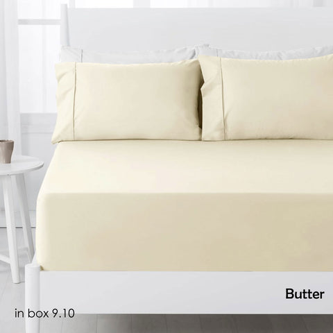 Hotel Living 250TC Polyester Cotton Fitted Sheet Set Double 38cm Wall - SuperSaverAU - view 1