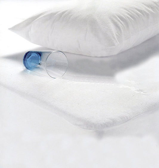 TERRY Waterproof Mattress Protector - Single, Soft Cotton, 40cm Wall, Machine Washable