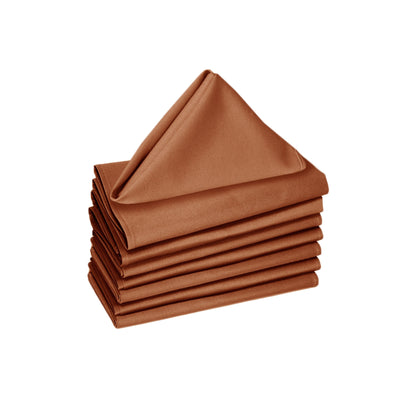 Hoydu Set of 8 Cotton or Poly Cotton Napkins 40 x 40 cm - Solid Colour Copper