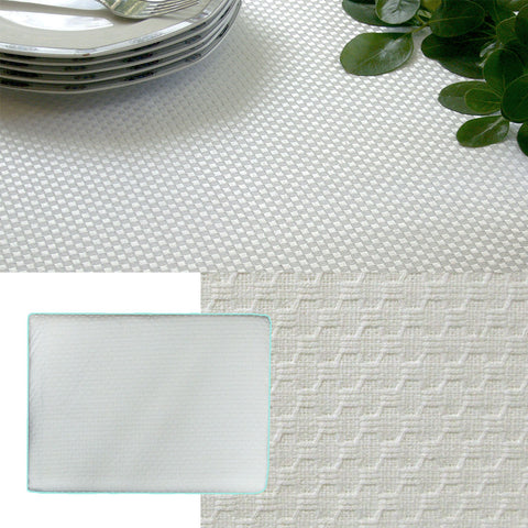Invitation Prestige Cotton Rich Jacquard Tablecloth - Off White, 220 x 220cm