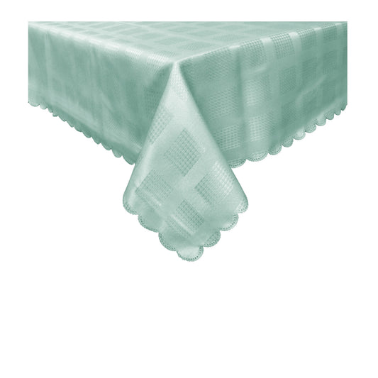 Jacquard Table Cloth Checkered Frost 180 cm Round - Stain Resistant, Easy Care