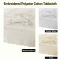 Embroidered Tablecloth 170x360cm Oblong Marshmallow with Scallop Edging - SuperSaverAU - view 2