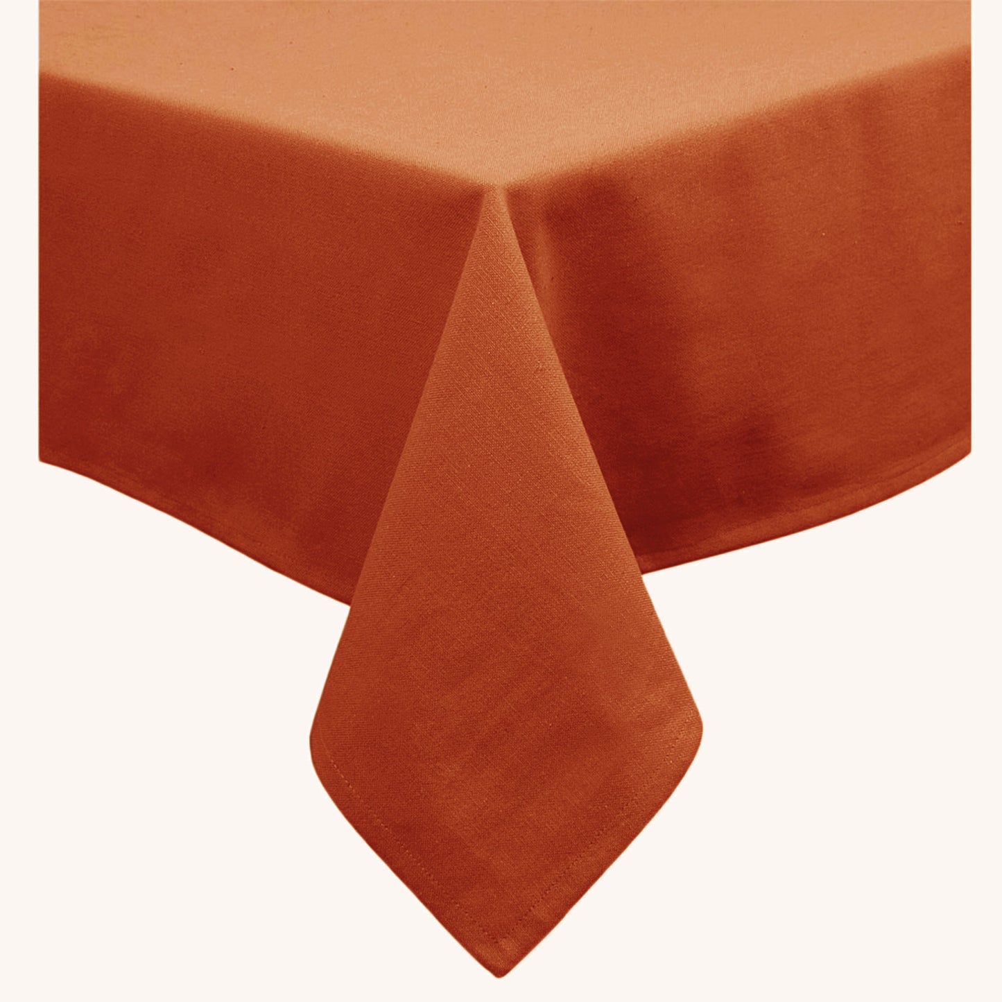 Hoydu Cotton Blend Table Cloth 180cm Round Mandarin - Solid Design, Machine Washable