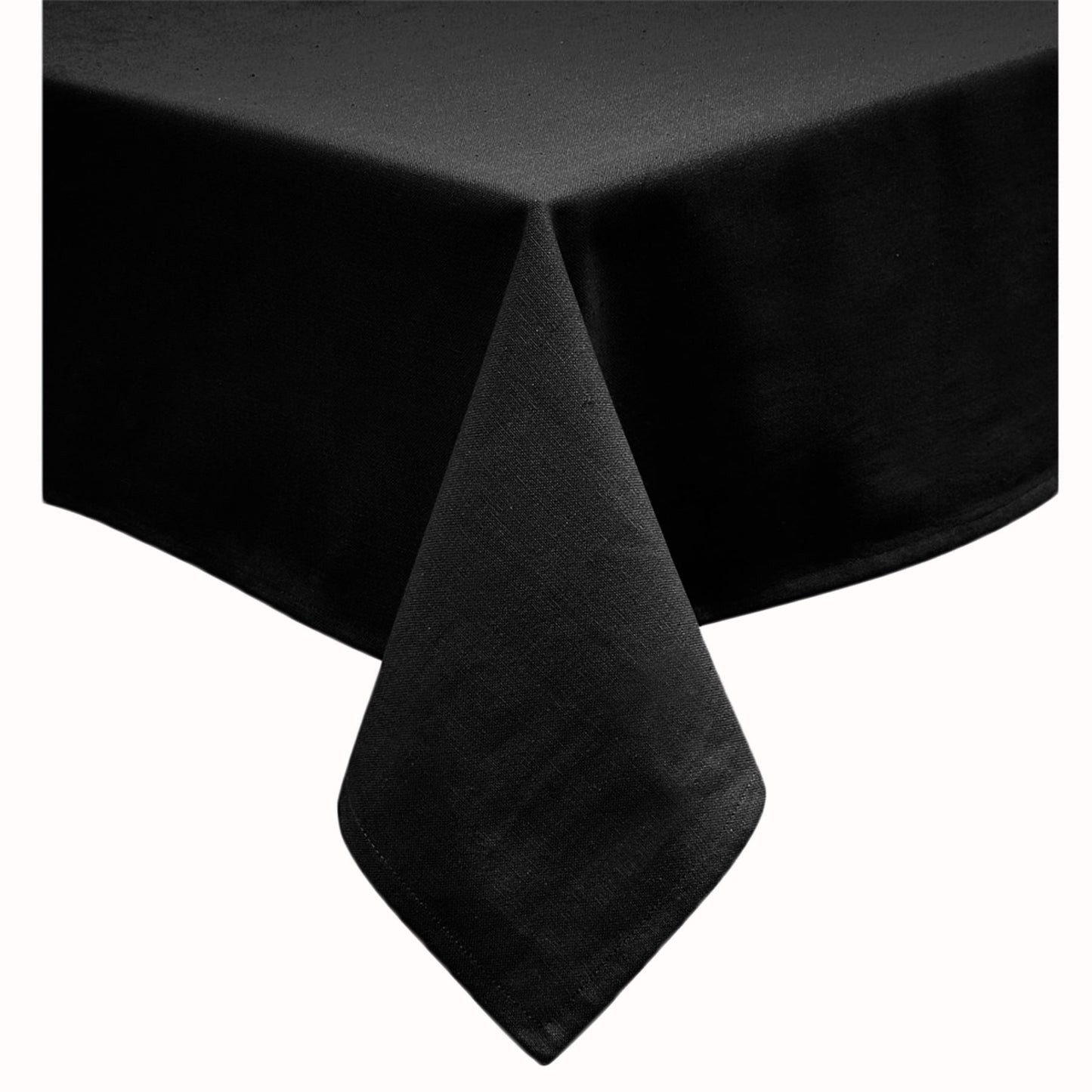 Hoydu Cotton Blend Table Cloth 180cm x 220cm - Black, Machine Washable, Solid Design