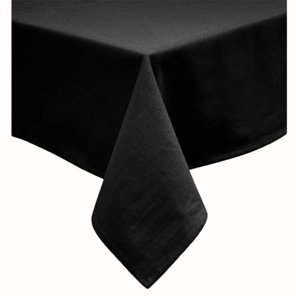 Hoydu Cotton Blend Table Cloth 180cm x 220cm - Black, Machine Washable, Solid Design