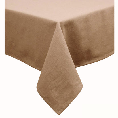 Hoydu Cotton Blend Table Cloth 150cm x 225cm - Sand, Machine Washable, Solid Design