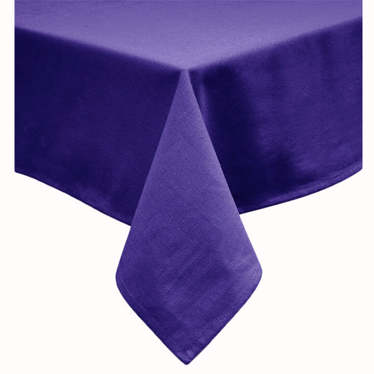 Hoydu Cotton Blend Table Cloth 150cm x 225cm - Solid Design, Machine Washable, Ultra Violet