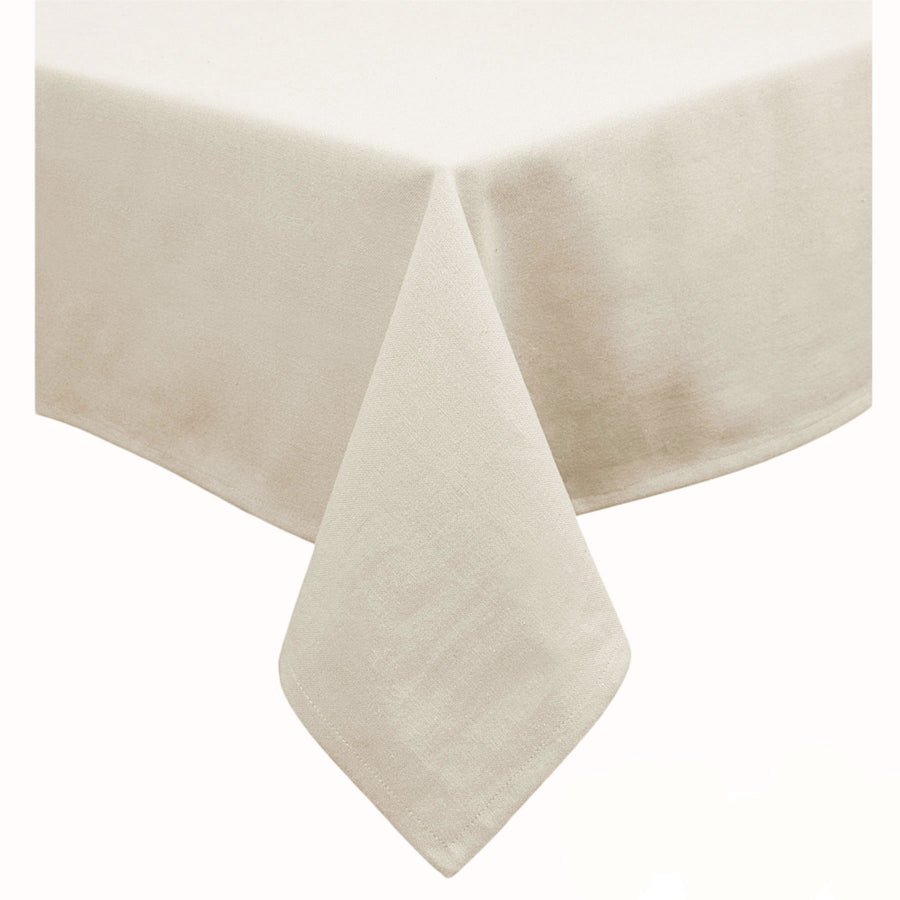 Hoydu Cotton Blend Table Cloth 160cm x 260cm - Ivory, Machine Washable - SuperSaverAU - view 1