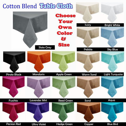 Hoydu Cotton Blend Table Cloth Mandarin 170x420cm, Solid Design, Machine Washable - SuperSaverAU - view 1