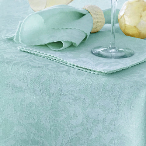 Hoydu Damask Embossed Tablecloth 160 x 260 cm Wrinkle Free Light Turquoise - SuperSaverAU - view 1