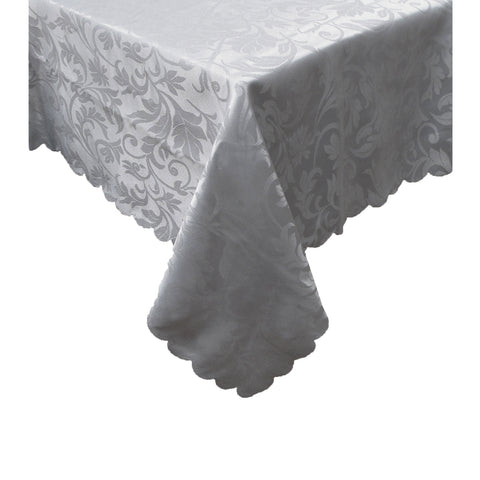 Leaves Jacquard Table Cloth Grey 180cm Round - 4 to 6 Seaters - SuperSaverAU - view 1