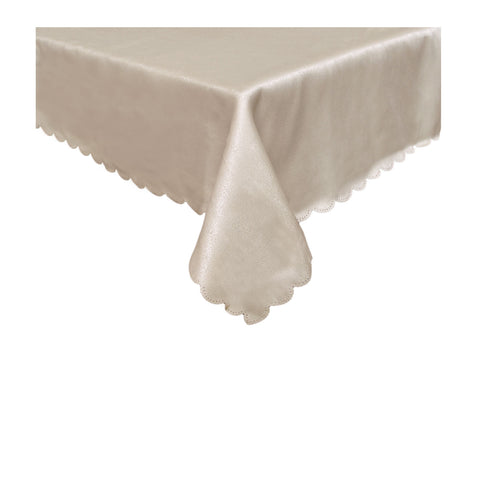 Jacquard Table Cloth Mist Taupe 150 x 270 cm - Stain Resistant, Elegant Design - SuperSaverAU - view 1