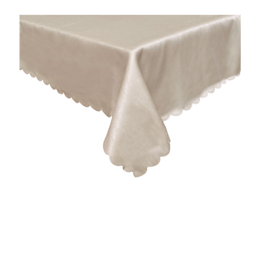 Jacquard Table Cloth Mist Taupe 150 x 270 cm - Stain Resistant, Elegant Design - SuperSaverAU - view 1