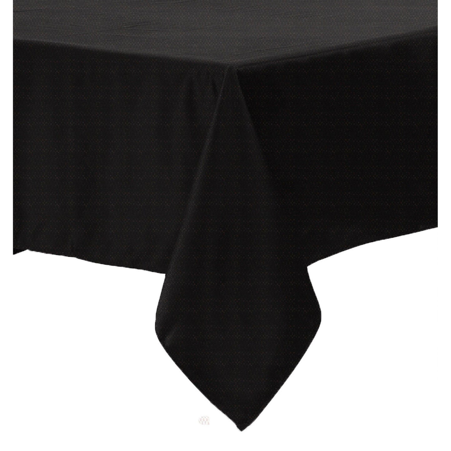 Polyester Cotton Tablecloth Black 180 cm Round - Solid Color Design