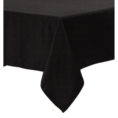 Polyester Cotton Tablecloth Black 180 cm Round - Solid Color Design