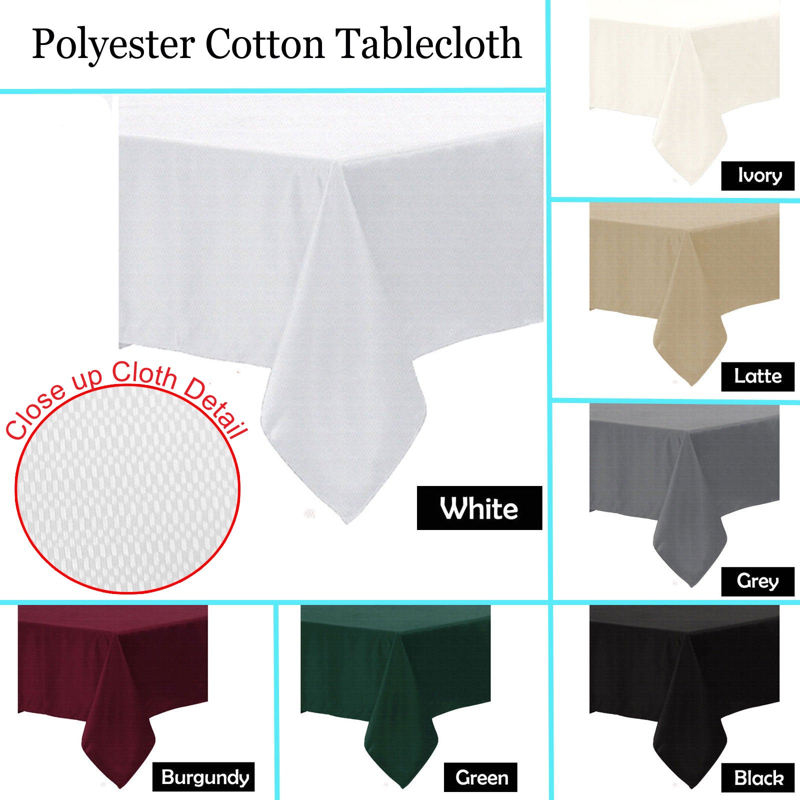 Polyester Cotton Tablecloth Grey 180 cm Round - Solid Color Design, Machine Washable - SuperSaverAU - view 2