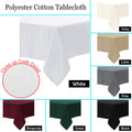 Polyester Cotton Tablecloth Latte 180 cm Round - Solid Color Design, Machine Washable - SuperSaverAU - view 2