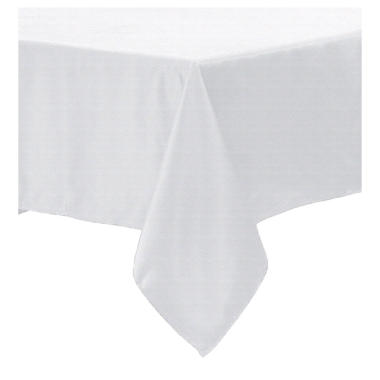 Polyester Cotton Tablecloth White 180 cm Round - Solid Color Design - SuperSaverAU - view 1