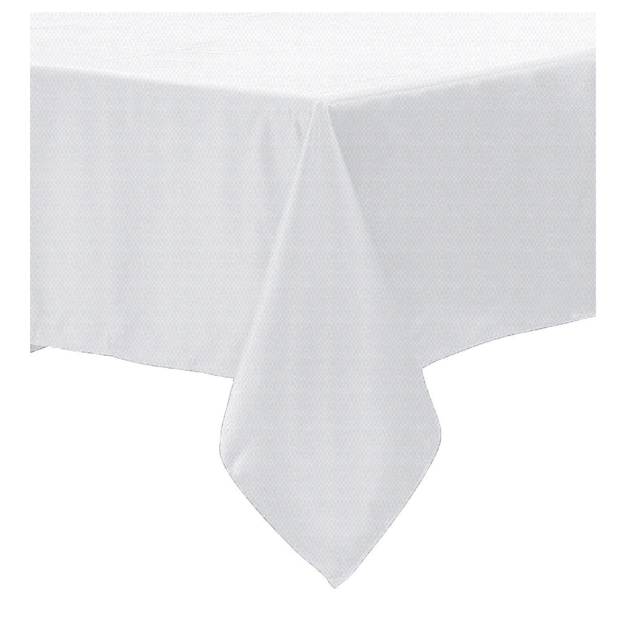 Polyester Cotton Tablecloth White 180 cm Round - Solid Color Design - SuperSaverAU - view 1