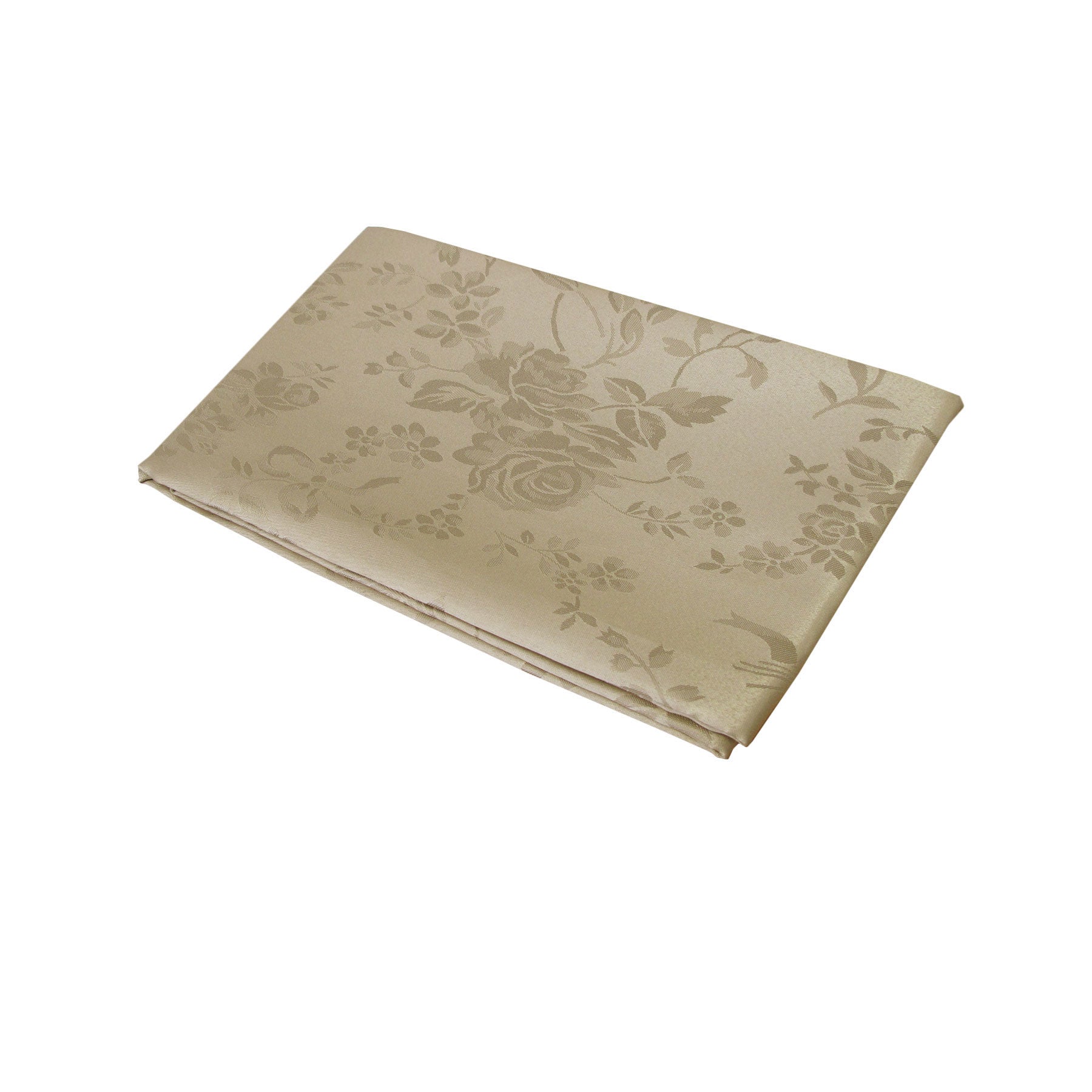 Jacquard Table Cloth Roses Latte 135 x 180 cm, Stain Resistant, Oblong - SuperSaverAU - view 1