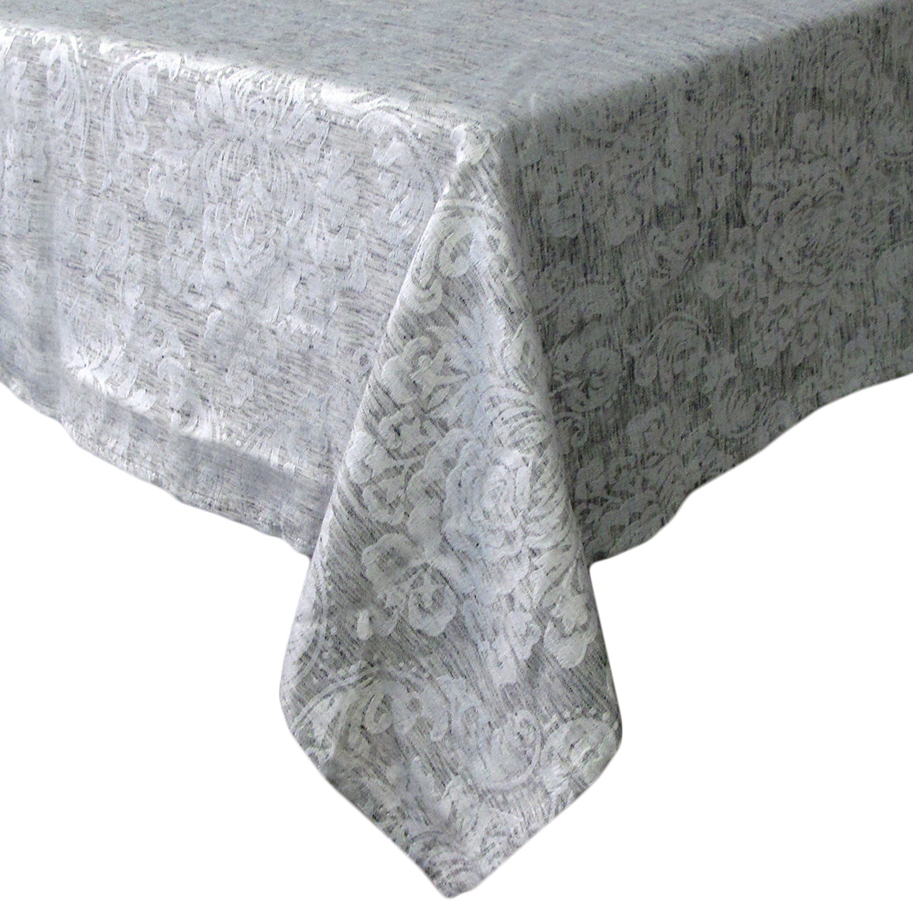 Royale Damask Jacquard Table Cloth Grey 180 x 360 cm Floral Design - SuperSaverAU - view 1