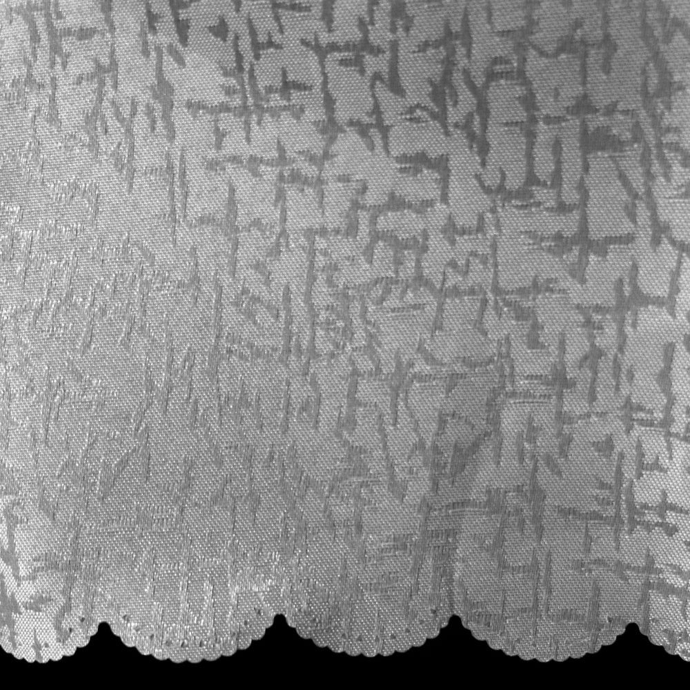 Jacquard Table Cloth Scribble Grey 150 x 270 cm, Stain Resistant, Machine Washable